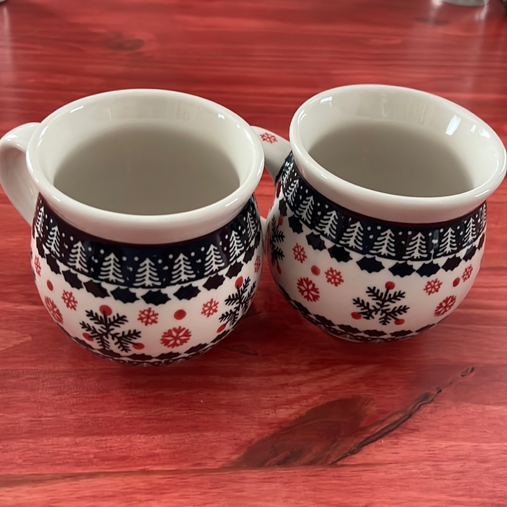 Boleslawiec Set of 2 Polish Handmade Pottery Mug